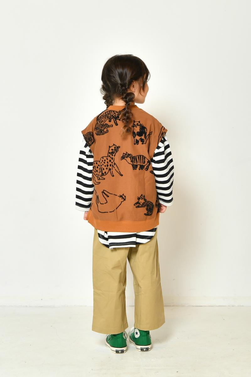 日本生地 CATフロッキージャガード天竺BIGベスト 130 140 150NEEDLE WORKS ニードルワークス 2223112j