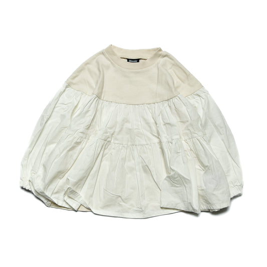 【100~120】★NEEDLEWORKS★肉厚天竺ローンギャザーTシャツ（2224012）