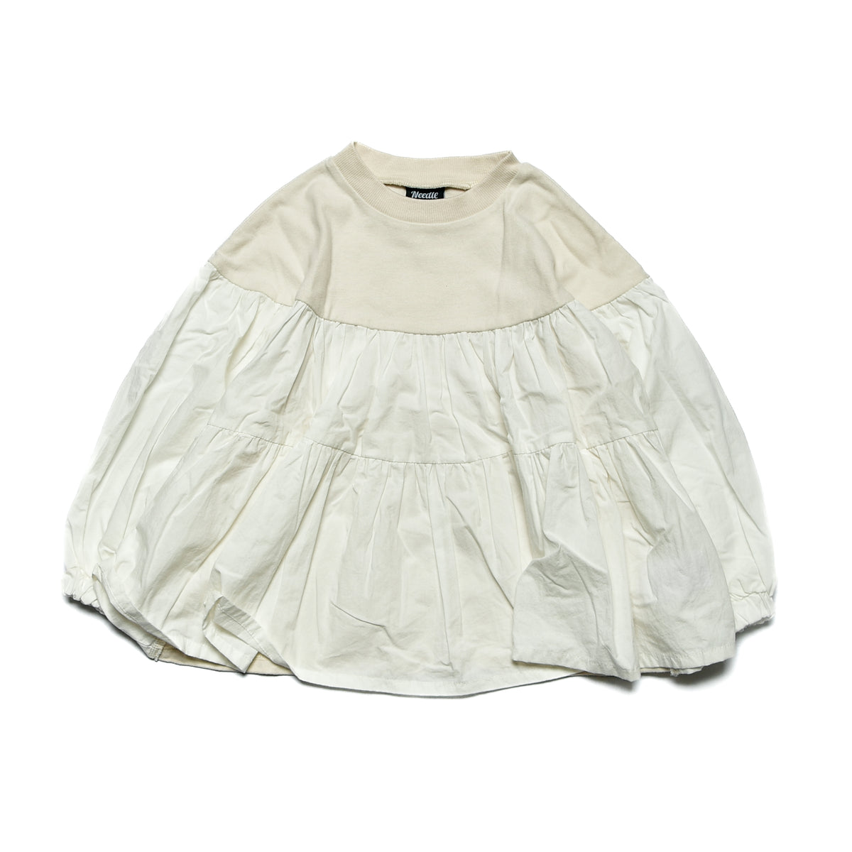 【130~150】★NEEDLEWORKS★肉厚天竺ローンギャザーTシャツ（2224012j）