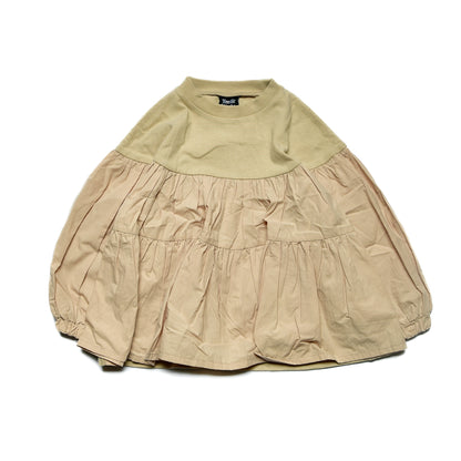 【100~120】★NEEDLEWORKS★肉厚天竺ローンギャザーTシャツ（2224012）