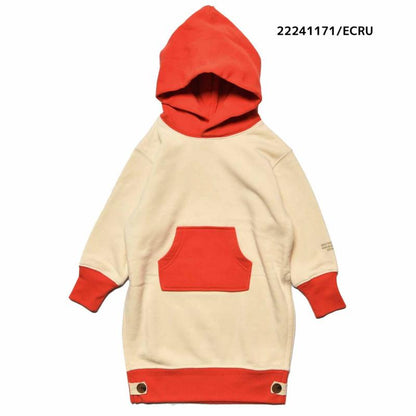 【100~120】★NEEDLEWORKS★裏起毛ウラ毛配色パーカーワンピ（2224117）