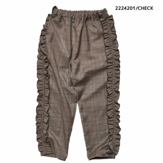 【130~150】★NEEDLEWORKS★ストレッチポリエステルチェックパンツ（2224201j）