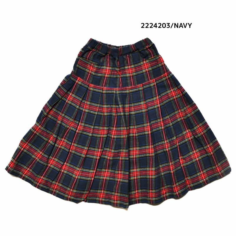 【130~150】★NEEDLEWORKS★タータンチェックストレートスカート（2224203j）