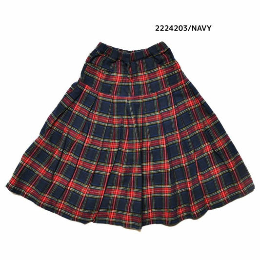 【130~150】★NEEDLEWORKS★タータンチェックストレートスカート（2224203j）