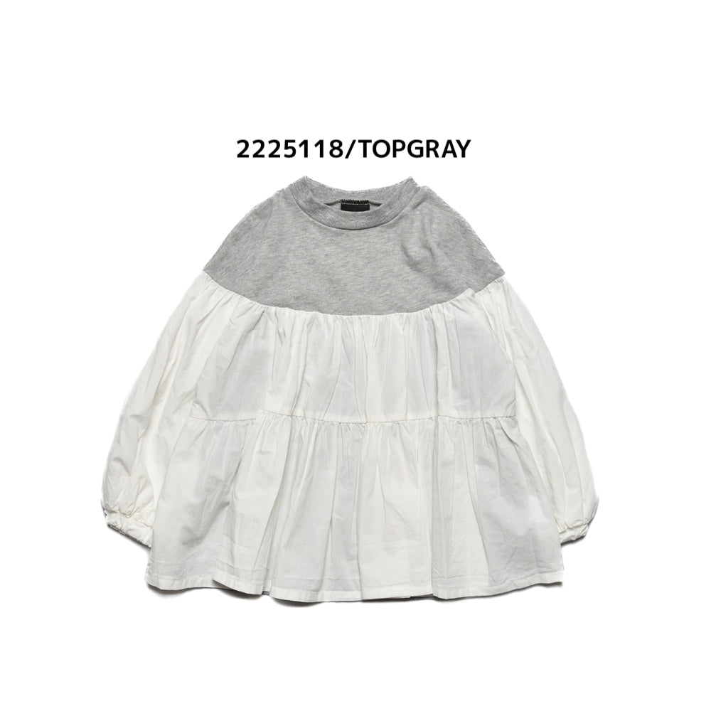 【ニードルワークス】　ギャザーTシャツ　9号～13号　2225118W