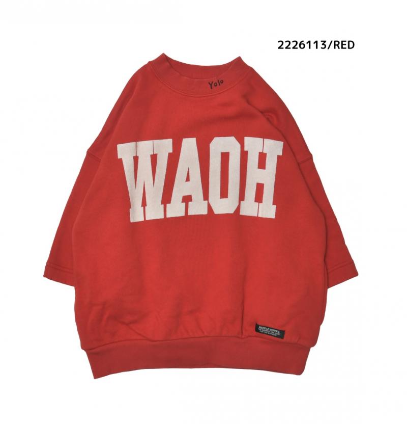 子供服100～150【NEEDLEWORKS】裏毛WAOH8分袖トレーナー2226113