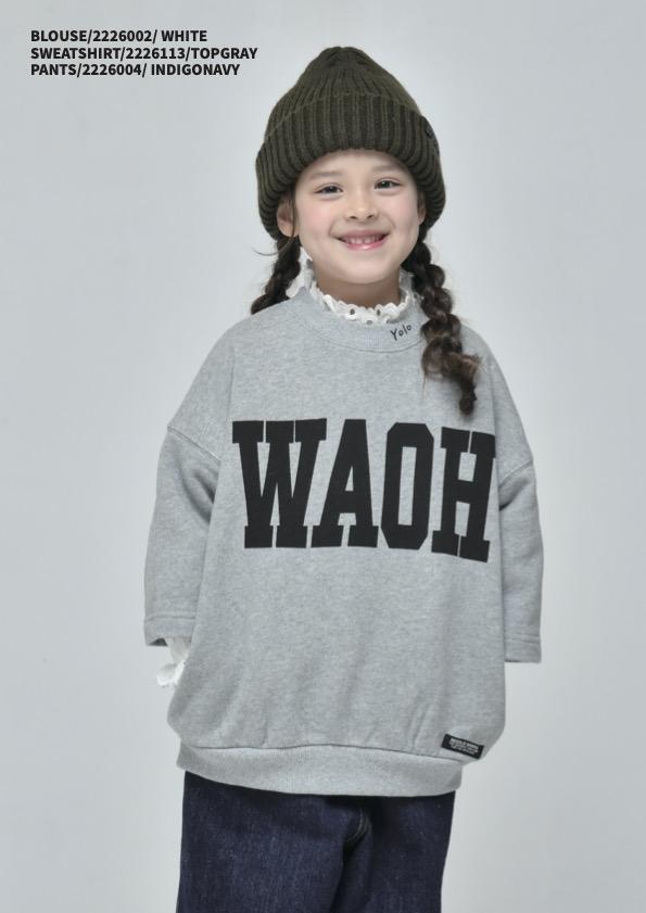 子供服100～150【NEEDLEWORKS】裏毛WAOH8分袖トレーナー2226113