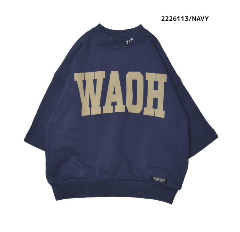 9~13号【NEEDLEWORKS】裏毛WAOH8分袖トレーナー2226113w