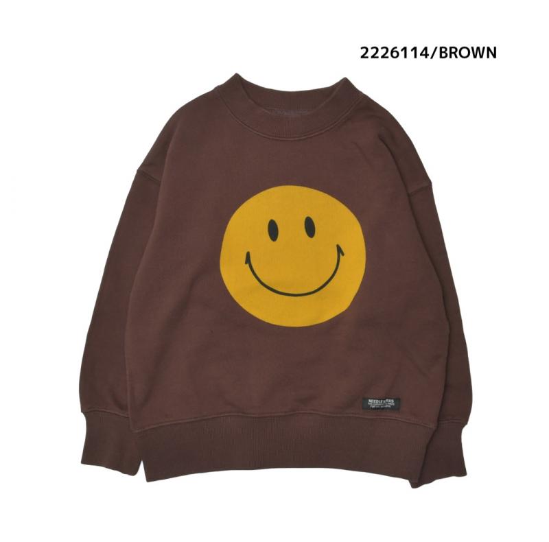 大人サイズ9~13号【NEEDLEWORKS】裏毛SMILEトレーナー2226114w