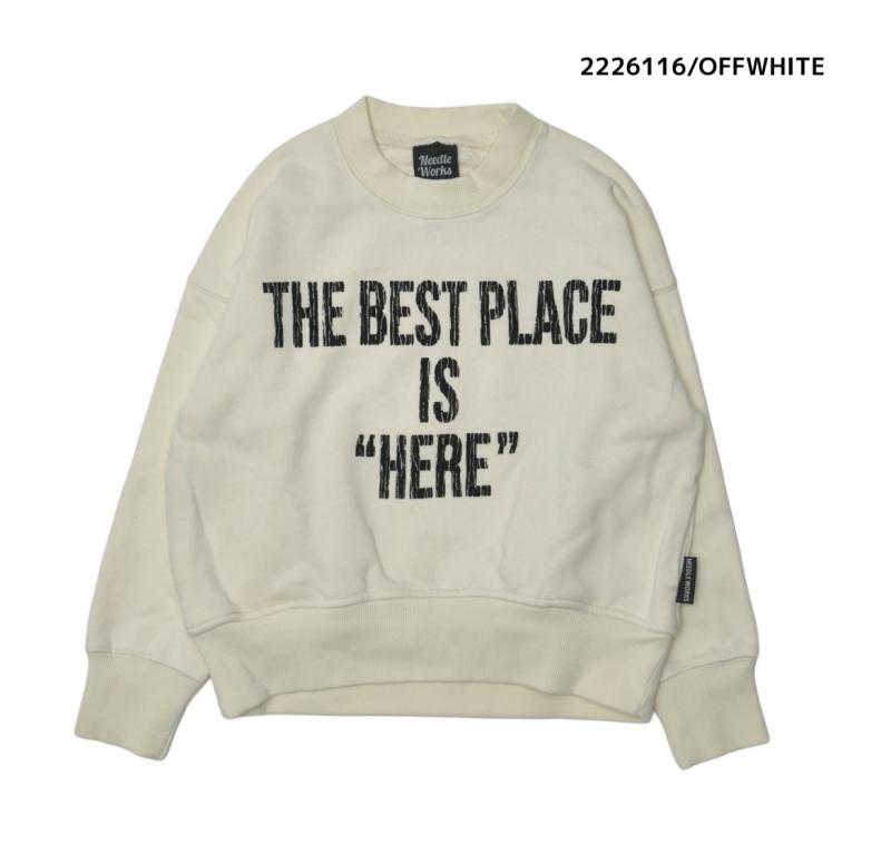 大人サイズ9~13号【NEEDLEWORKS】裏毛HEREポケットトレーナー2226116w