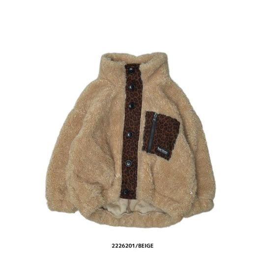 大人サイズ【NEEDLEWORKS】ボアレオパードハイネックジャケット 2226201w