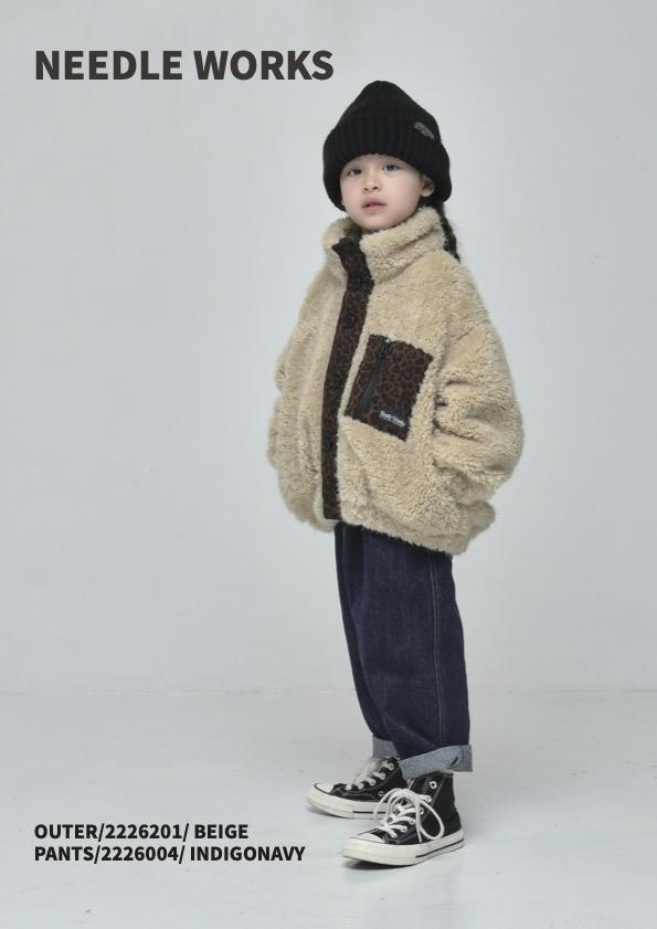 大人サイズ【NEEDLEWORKS】ボアレオパードハイネックジャケット 2226201w