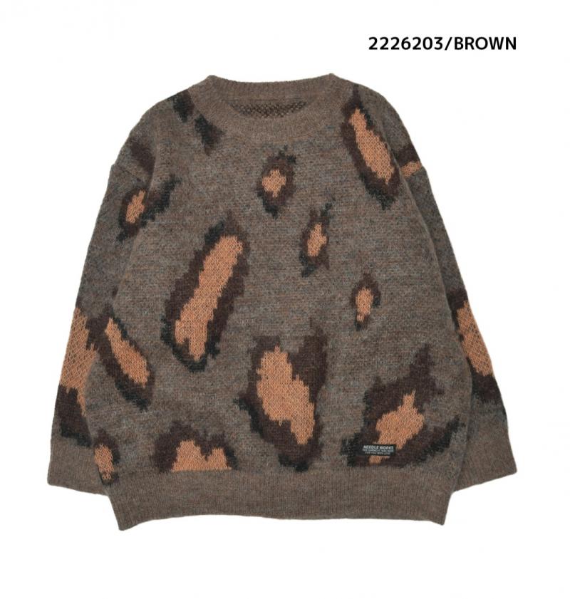 大人サイズ【NEEDLEWORKS】モヘアBIGレオパードセーター2226203w