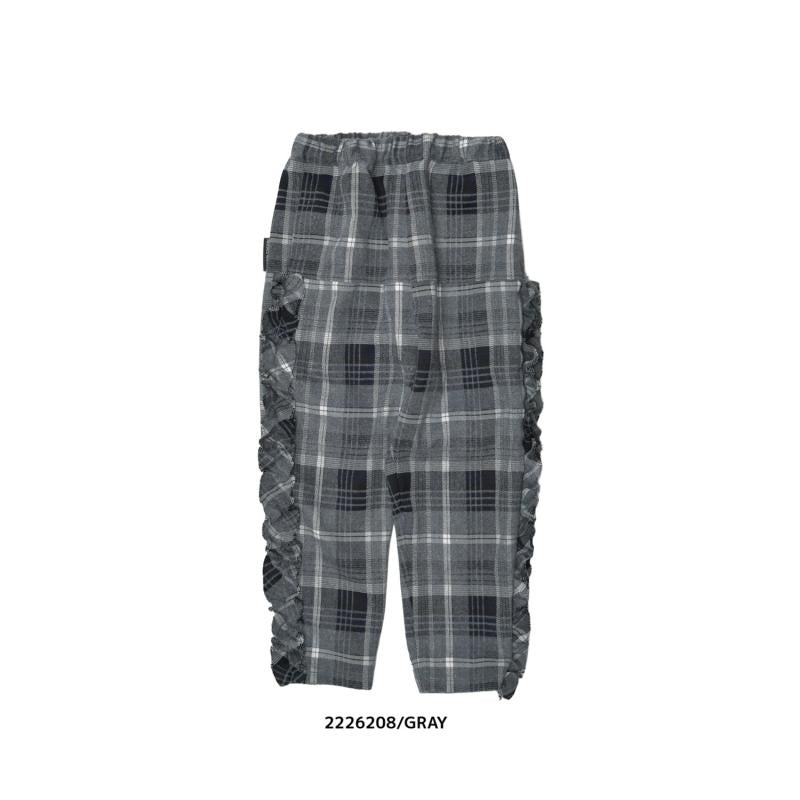 9~13号【NEEDLEWORKS】ポリエステルレーヨンチェックフリルパンツ2226208w