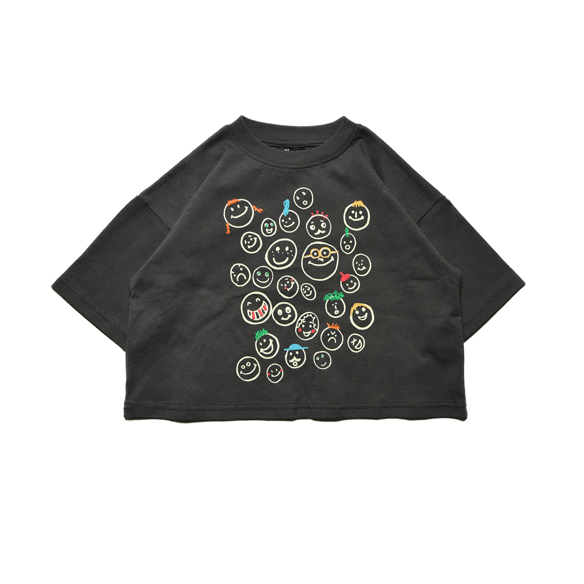 【ニードルワークス】スマイル柄ワイドTシャツ｜100cm～140cm｜2324501