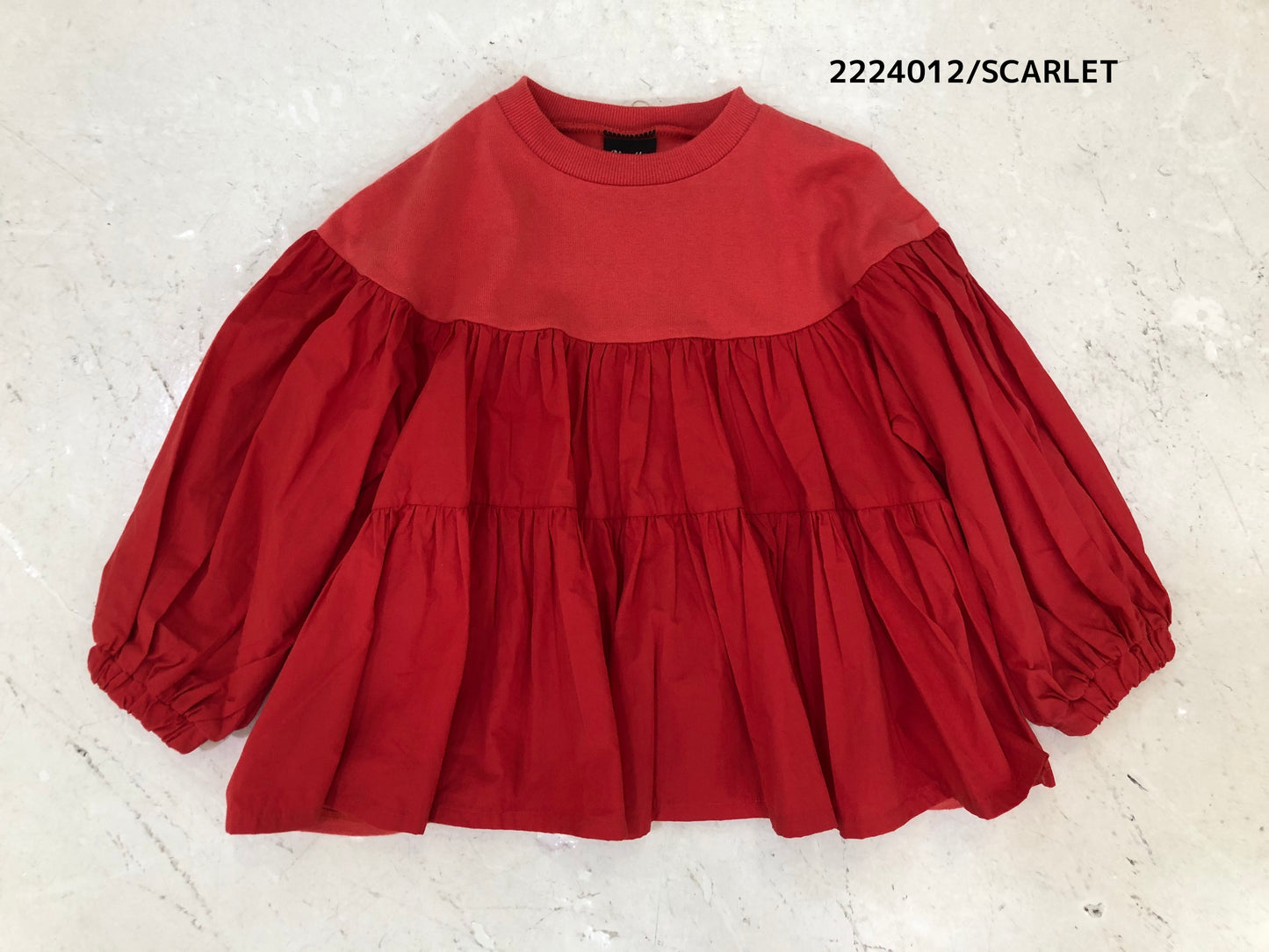 【130~150】★NEEDLEWORKS★肉厚天竺ローンギャザーTシャツ（2224012j）