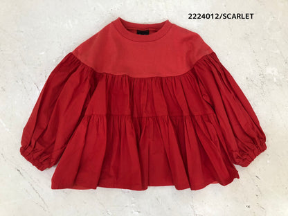 【130~150】★NEEDLEWORKS★肉厚天竺ローンギャザーTシャツ（2224012j）