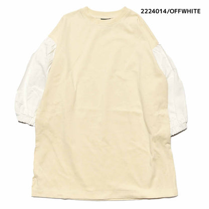 【100~120】★NEEDLEWORKS★天竺袖タイプライターワンピース（2224014）