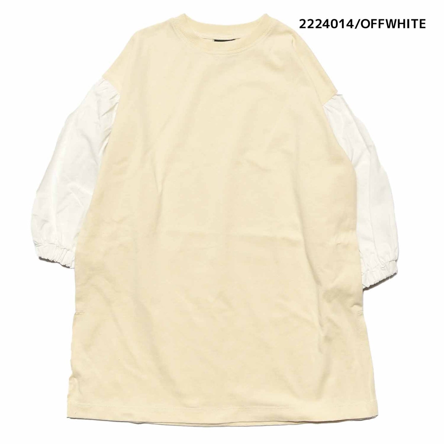 【130~150】★NEEDLEWORKS★天竺袖タイプライターワンピース（2224014j）