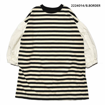 【100~120】★NEEDLEWORKS★天竺袖タイプライターワンピース（2224014）