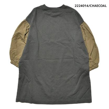 【130~150】★NEEDLEWORKS★天竺袖タイプライターワンピース（2224014j）