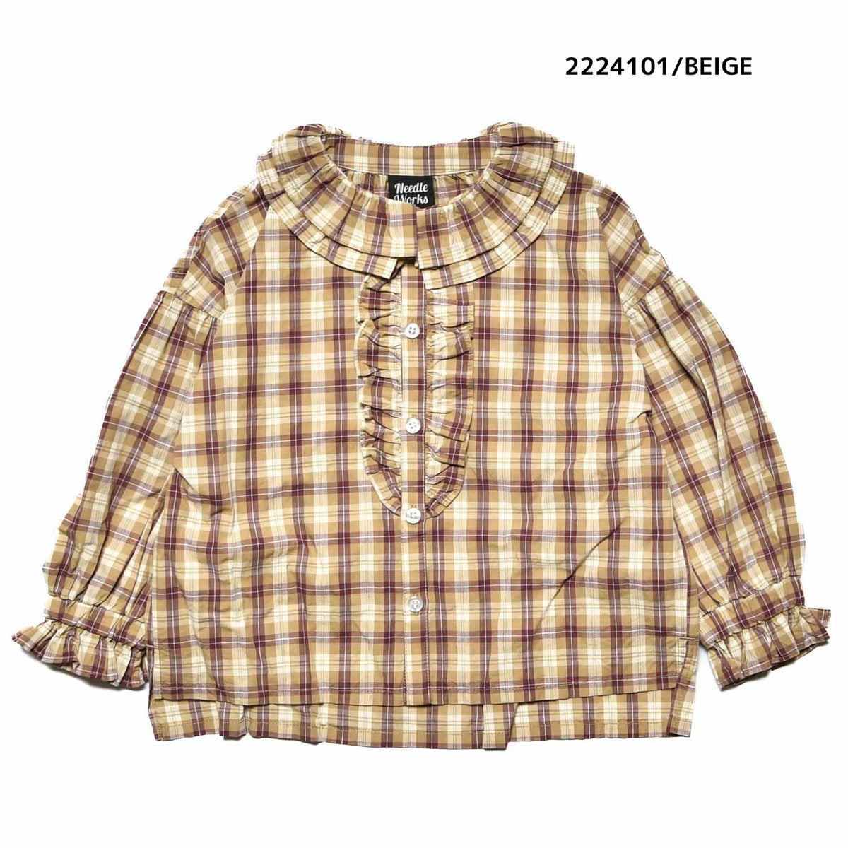 【7号～13号】★NEEDLEWORKS★チェックローンガーリーブラウス（2224101w）