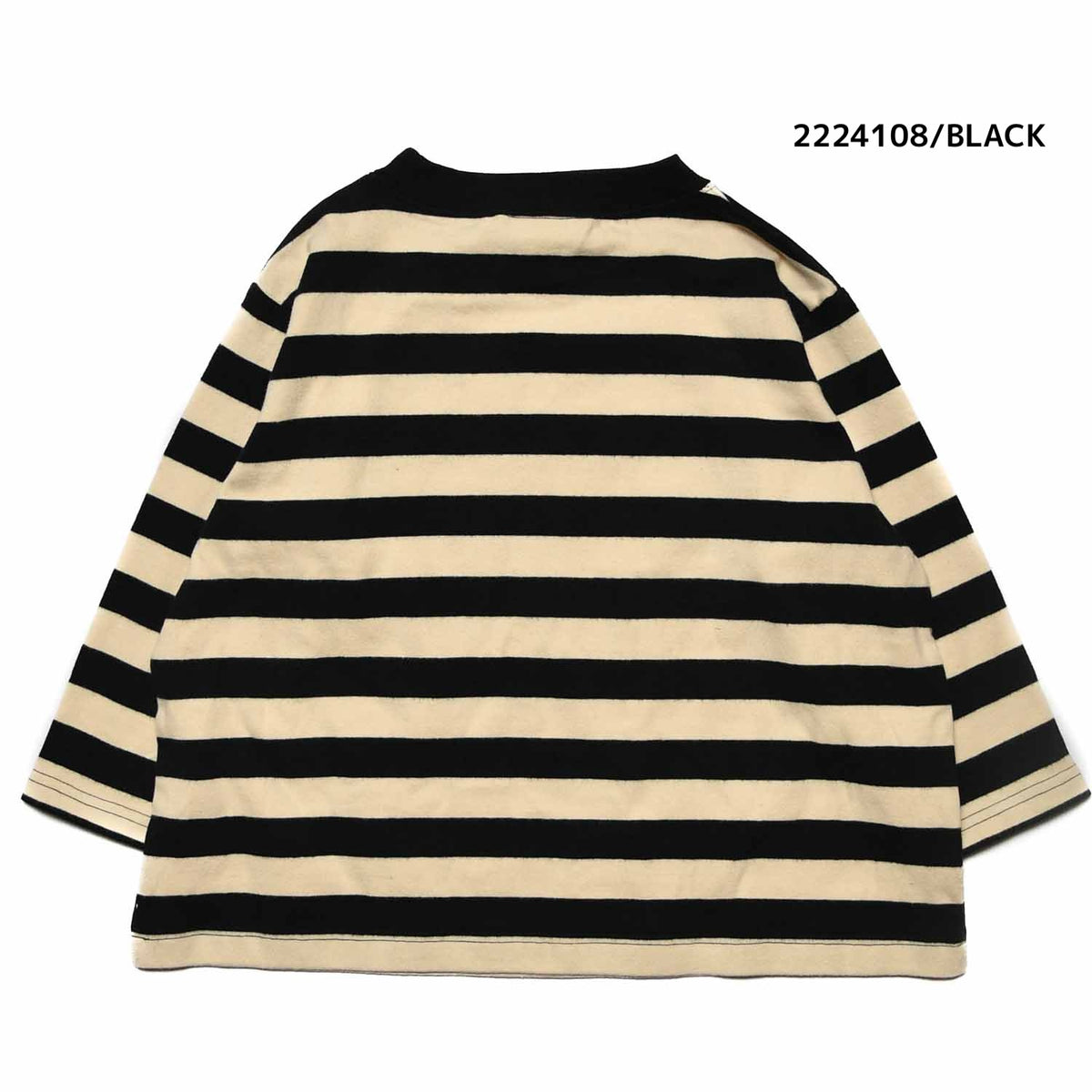 【100~120】★NEEDLEWORKS★肉厚天竺ボーダーワイドロンT（2224108）