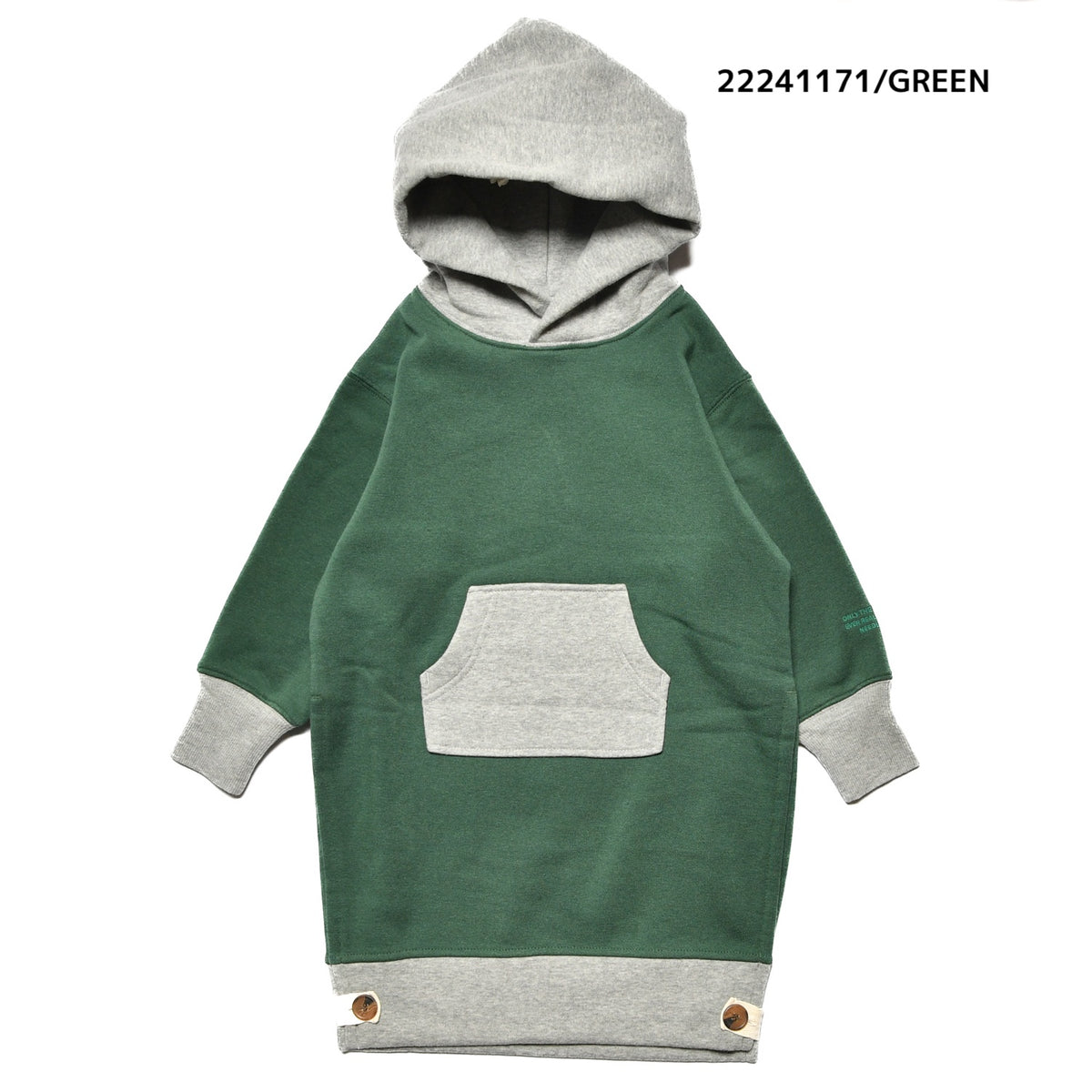 【100~120】★NEEDLEWORKS★裏起毛ウラ毛配色パーカーワンピ（2224117）