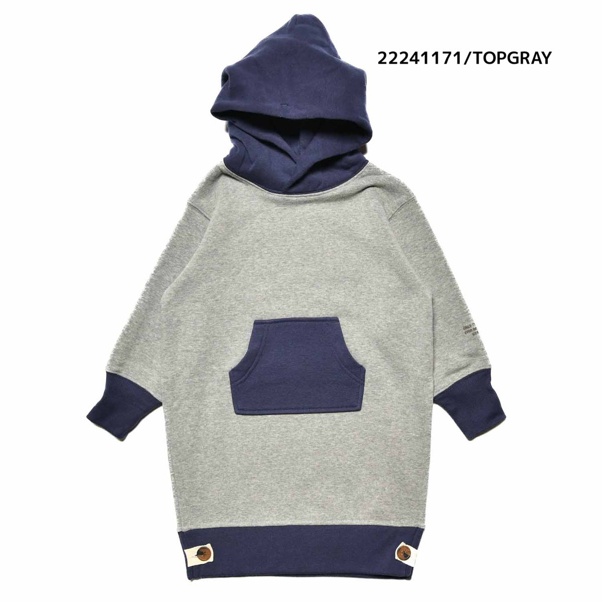 【100~120】★NEEDLEWORKS★裏起毛ウラ毛配色パーカーワンピ（2224117）