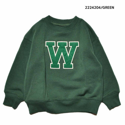 【100~120】★NEEDLEWORKS★裏起毛ウラ毛パッチワークトレーナー（2224204）
