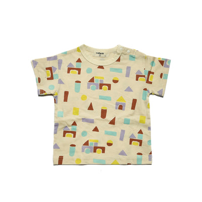 やわらかい素材で着心地も抜群◎【NEWO・ネオ】つみき総柄Tシャツ｜70cm～90cm｜3125364
