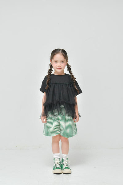 オシャレを楽しむ子供服♪80~150【NEWO】チュールドッキングTシャツ3126213