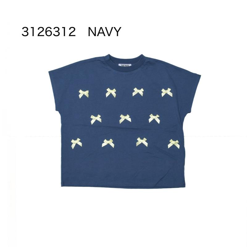 子供服♪80~150【NEWO】おしゃれ可愛いリボンたくさんキッズTシャツ3126312