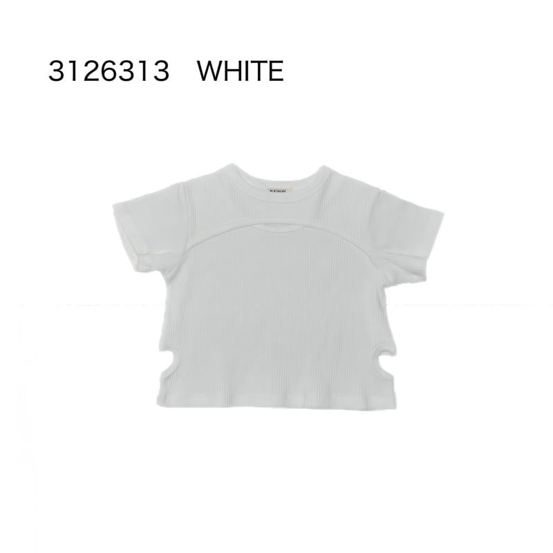 遊び心満載の子供服♪カットワークTシャツ♪90~150【NEWO】可愛いハートカットTシャツ3126313