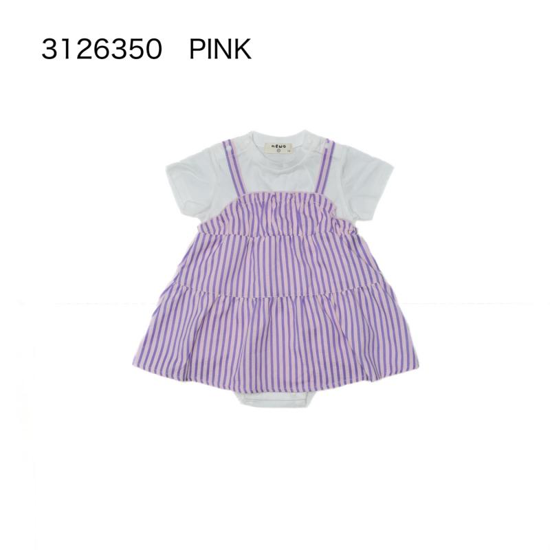 ベビー服♪70/80【NEWO】ストライプドッキングロンパス3126350