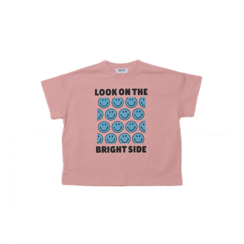 ☆ひんやり接触冷感天竺素材の子供服☆80~150【NEWO】可愛いボックススマイルTシャツ3126401