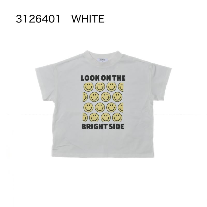 ☆接触冷感★天竺素材☆S/Ⅿ【NEWO】可愛いボックススマイルTシャツ3126401w