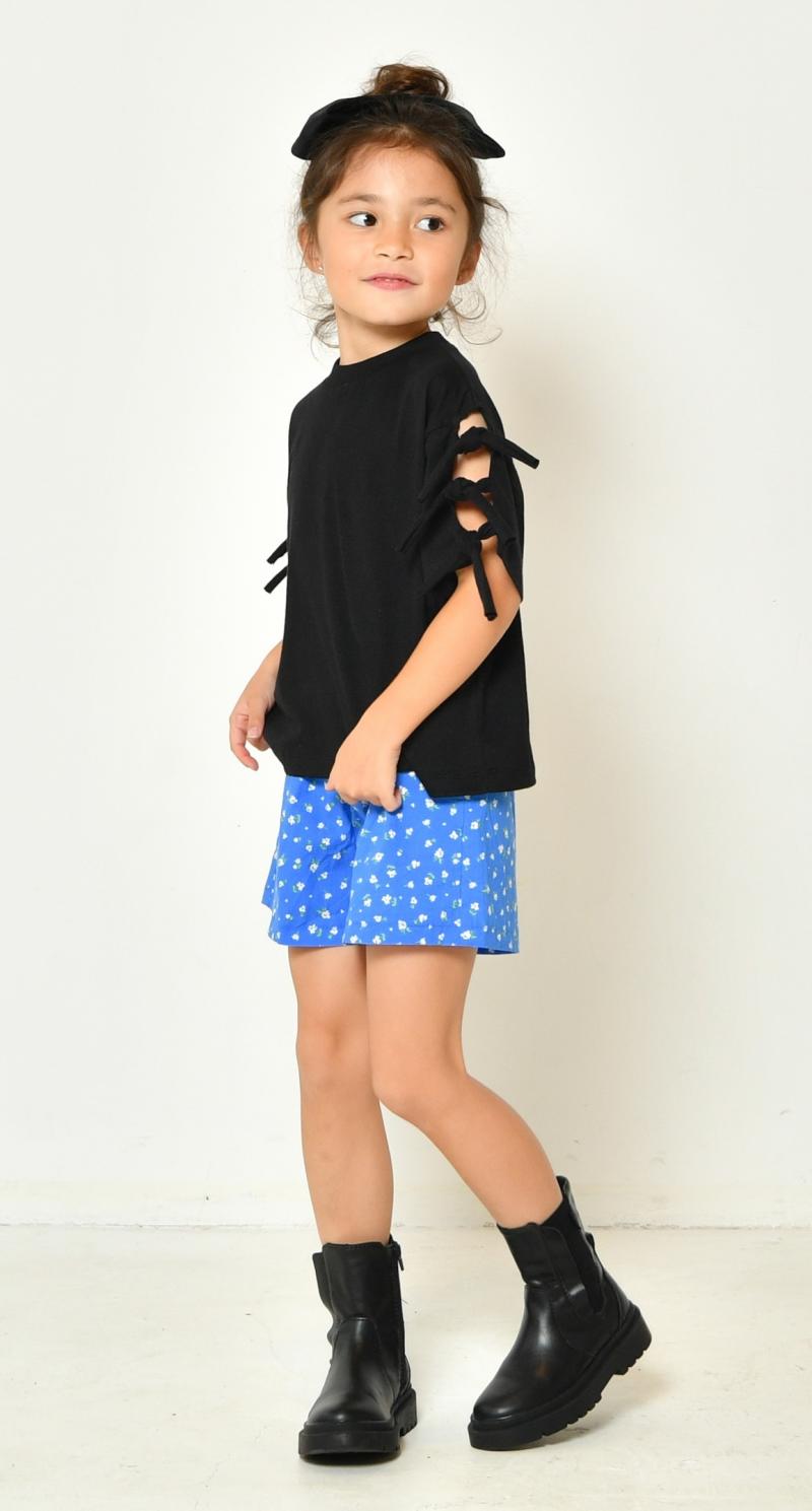 【S/M】袖リボンTシャツ 3524506W