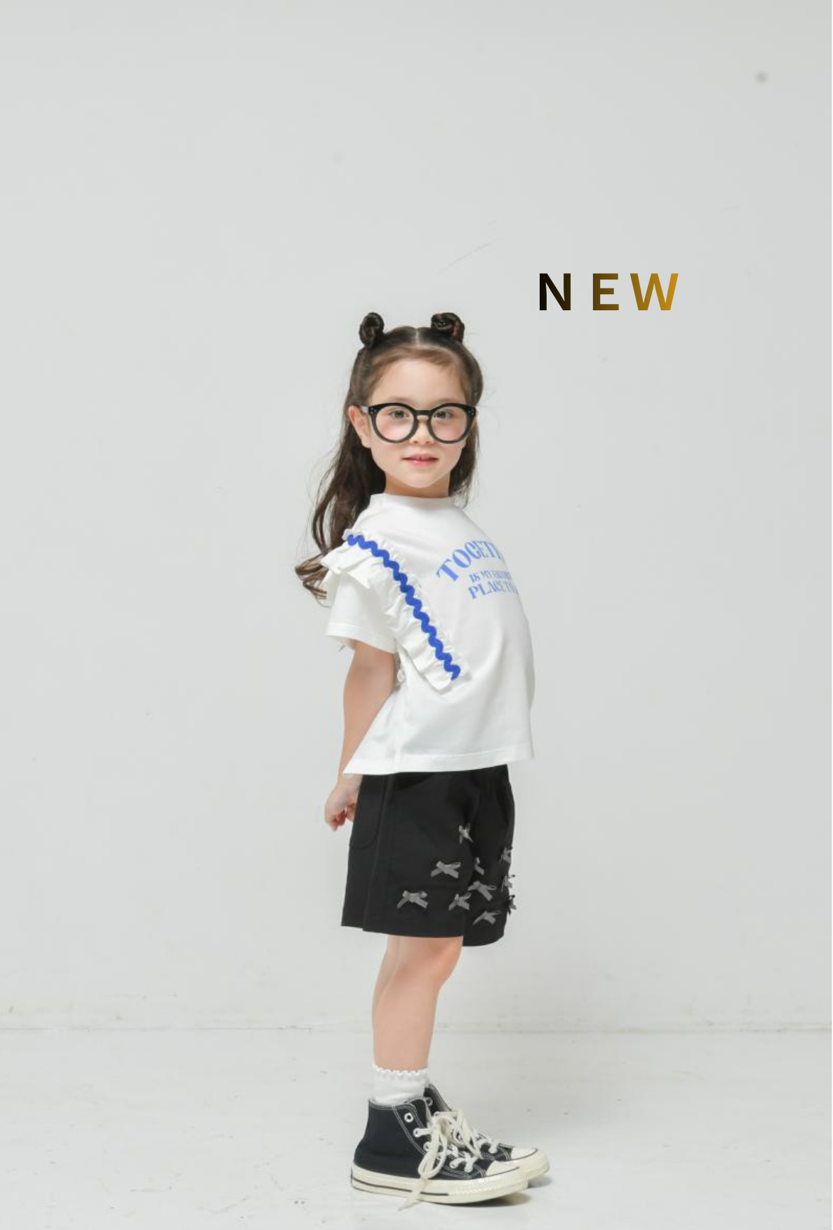 ☆接触冷感の子供服☆80~150【NEWO】可愛いフリルロゴTシャツ3126402