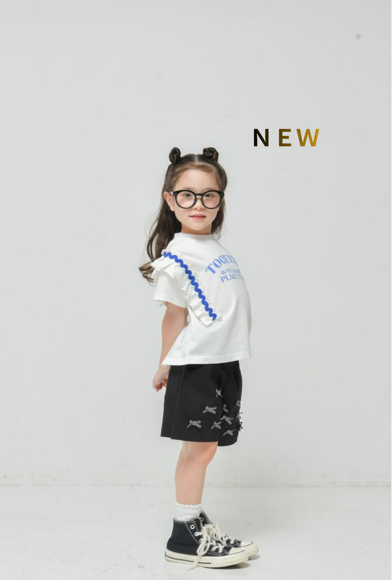 ☆接触冷感の子供服☆80~150【NEWO】可愛いフリルロゴTシャツ3126402