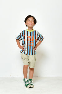 夏にぴったりの爽やかな子供服♪【オフィシャルチーム】ストライプサッカーシャツ｜90cm～150cm｜1125360