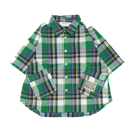 【90～120】チェック柄ポケットシャツ★1124153子供服 キッズサイズ