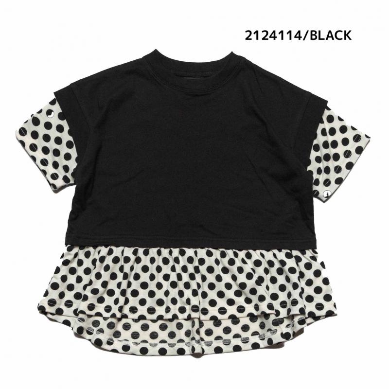 4840が今だけ2420円【90~120】 T/C天竺レイヤードTシャツ ★2124114★キッズサイズ　子供服