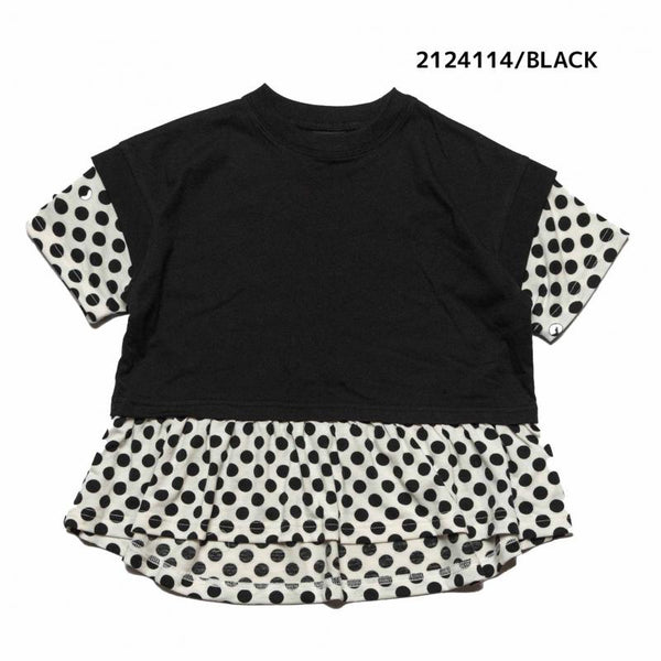 4840が今だけ2420円【90~120】 T/C天竺レイヤードTシャツ ★2124114★キッズサイズ　子供服