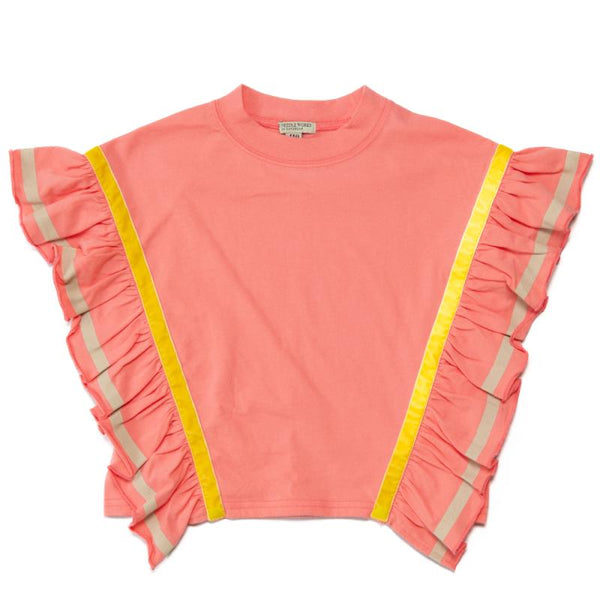 今だけこの価格♪8140→4070円　シルエットに存在感のある子供服♪【130~150】 ラインフリルパネルオーバーサイズトップ★2124642j★キッズサイズ　子供服