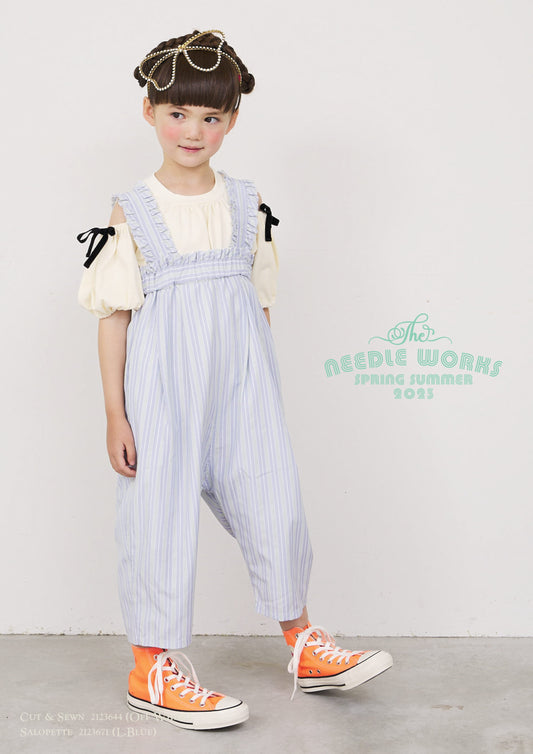 (90cm~150cm)2123671【NEEDLE WORKS】ギャザートリムサロペット
